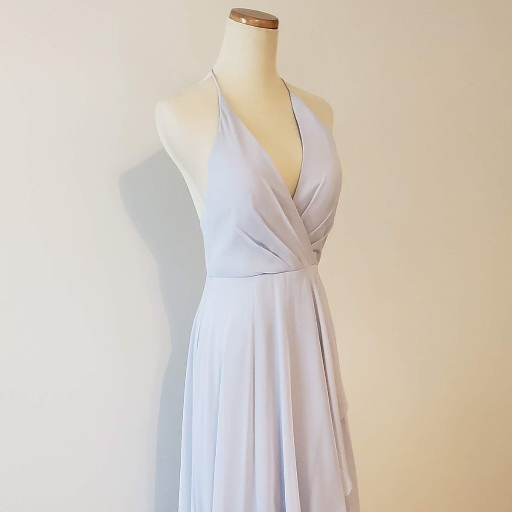 Jenny Yoo Whisper Blue Luxe Chiffon Dress